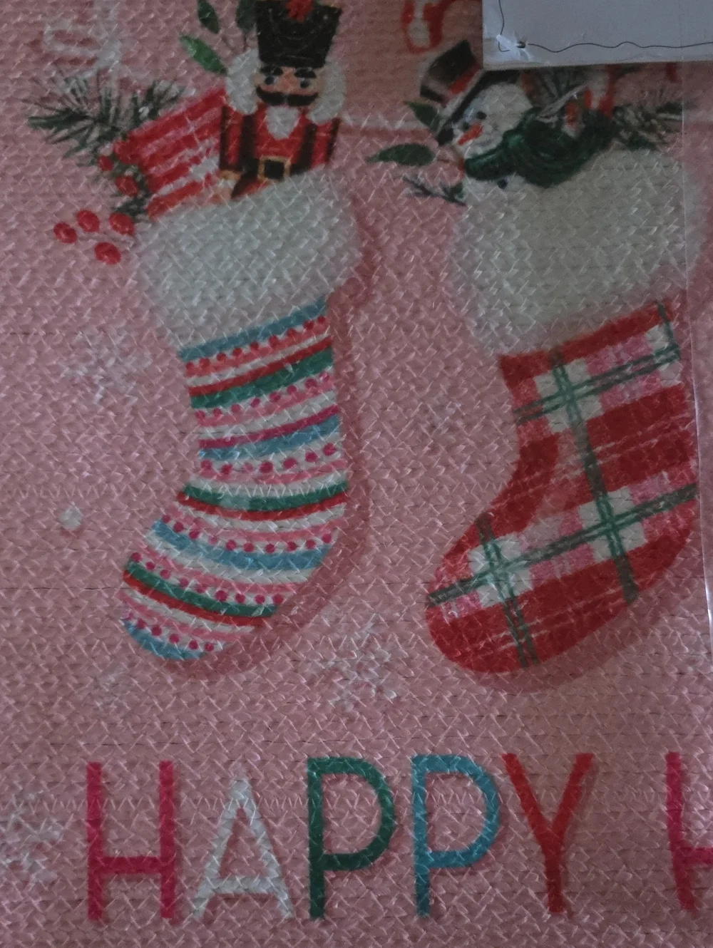 Christmas Stocking Set Of 4 Placemats NWT Laural Home Happy Holidays 13